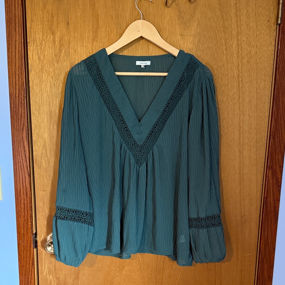 Maurices Deep Teal V-Neck Blouse